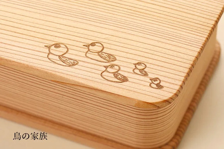 KIDS 弁当箱　「鳥の家族」/ お弁当箱 おにぎり 子供用 ピクニック 紀州材 職人 【hak103A】