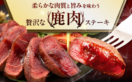【全12回定期便】鹿肉 ステーキ 3種 セット ( 背ロース シンタマ 内もも 各2枚 ) 鹿肉 ステーキ 赤身 [AJAO025]