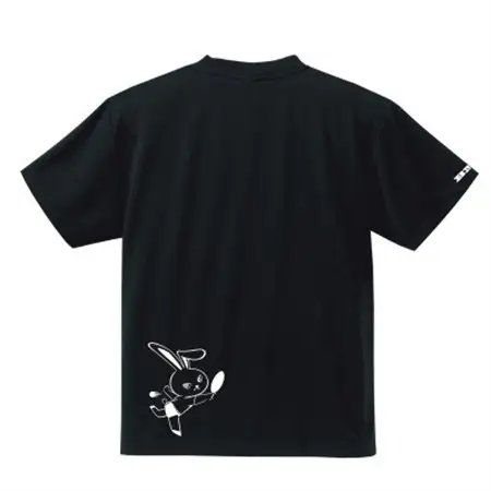 JTTA公認　卓球ユニフォーム【男女兼用(ドライ):150サイズ】うさぎ　ブラック_装飾品・工芸品  洋服 _【1515902】