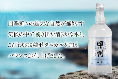 甲州韮崎 ジン 700ml 2本 セット スピリッツ 蒸留酒 国産 カクテル アルコール JIN ソーダ割り GIN ロック ボタニカル ギフト 晩酌 [マツムラ酒販 山梨県 韮崎市 20742608]