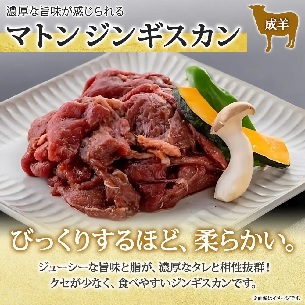 長野県 不動温泉 さぎり荘 謹製 マトンジンギスカン 250g×2袋 計500g 羊 肉 味付き マトン ジンギスカン 焼肉 BBQ 冷凍 小分け お取り寄せ 産地直送 信州新町 送料無料 長野市 |ジンギスカン