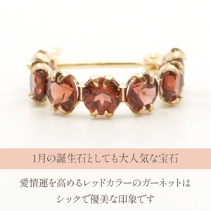 K18イエローゴールド　ガーネット　フープピアス 管理番号686518 218-106-GAR