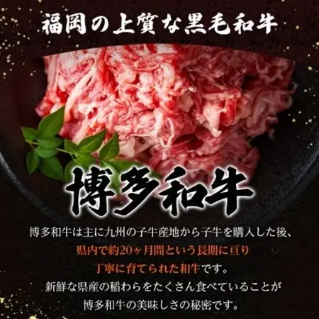 【A4ランク以上】大満足! 博多和牛切り落とし 1.2kg(600g×2p)_肉 黒毛和牛 牛肉 _【配送不可地域：離島】【1505104】