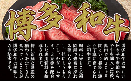 訳あり!【A4～A5】博多和牛赤身霜降りしゃぶしゃぶすき焼き用(肩・モモ)400g　AO041