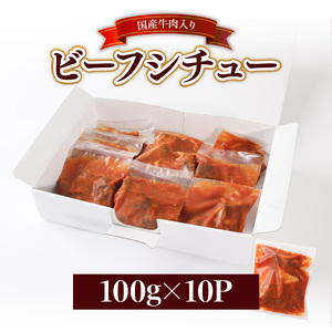 国産牛肉入りビーフシチュー 100g×10P　BI003