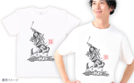Tシャツ 出雲神楽 簸の川大蛇退治の墨絵風オリジナルTシャツ FN-10 Lサイズ [AICZ020]