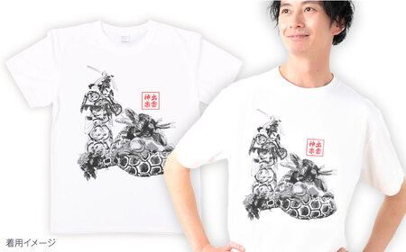 Tシャツ 出雲神楽 簸の川大蛇退治の墨絵風オリジナルTシャツ FN-11 Mサイズ [AICZ018]