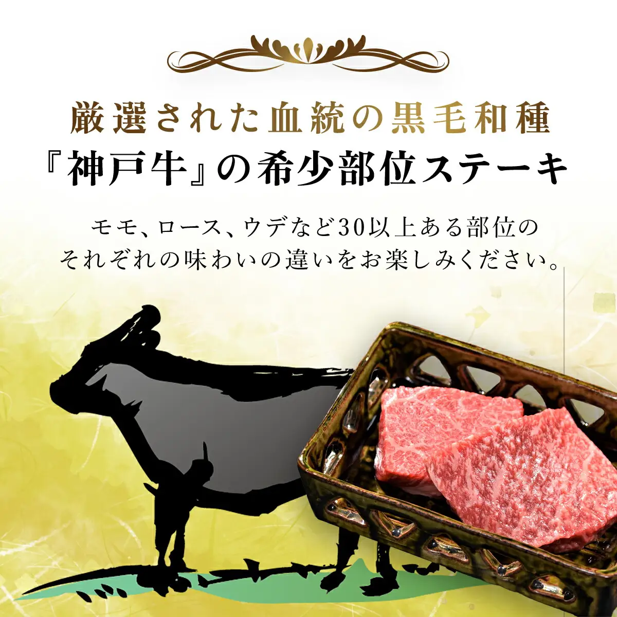 神戸牛 希少部位ステーキ 2枚 200g (AG022) 兵庫県 朝来市 AS36BB52 神戸牛 神戸ビーフ 神戸肉 黒毛和牛 国産和牛 ブランド和牛 牛肉 牛 肉 お肉 おにく ステーキ肉 ステーキ 希少部位 牛ステーキ