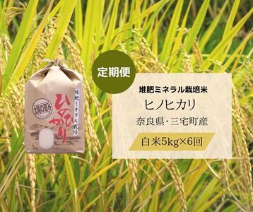 【6回定期便】ひのひかり 白米 5kg×6回 全30kg 奈良県 三宅町 ヒノヒカリ 志埜米穀店