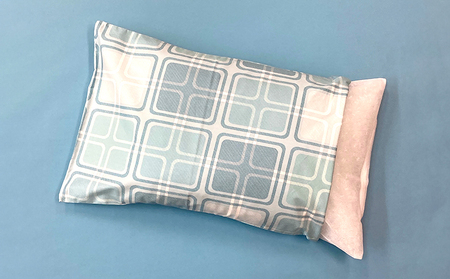 高さ調整簡単 パイプ枕・枕カバー ブルー2枚付き [0368]