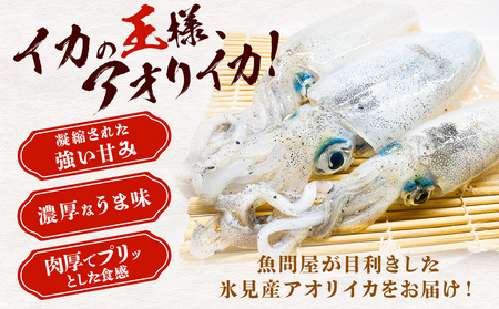 【訳あり】 氷見産 アオリイカの耳（エンペラ） 1kg 〈冷凍〉　イカ