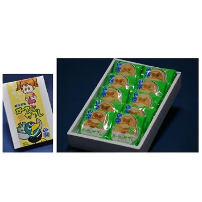 ガーヤちゃんサブレ | お菓子 洋菓子 サブレ おやつ ゆるキャラ ご当地キャラクター 可愛い 北海道産 バター アーモンドパウダー 手作業 焼印 埼玉県 越谷市