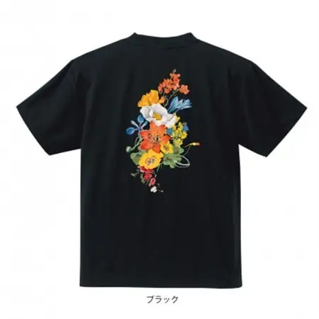 JTTA公認　卓球ユニフォーム【男女兼用(ドライ):Mサイズ】フラワー　ブラック_装飾品・工芸品  洋服 _【1518784】