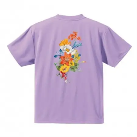 JTTA公認　卓球ユニフォーム【男女兼用(ドライ):Sサイズ】フラワー　ラベンダー_装飾品・工芸品  洋服 _【1518790】
