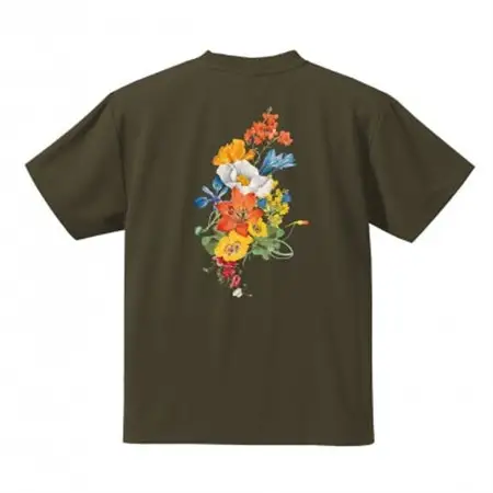 JTTA公認　卓球ユニフォーム【男女兼用(ドライ):Lサイズ】フラワー　オリーブ_装飾品・工芸品  洋服 _【1518846】
