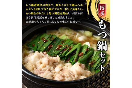 博多醤油もつ鍋(10人前) モツ鍋 もつ鍋セット しょうゆ 冷凍 牛モツ 牛肉 ホルモン ちゃんぽん＜離島配送不可＞【ksg0297-A】【MEATPLUS】