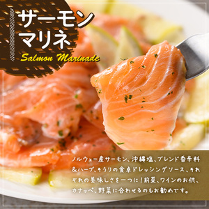 サーモンマリネ(計500g) サーモン 海鮮 魚介 個包装 ソース付き ギフト 贈答＜離島配送不可＞【ksg1431】【そうりの食卓】