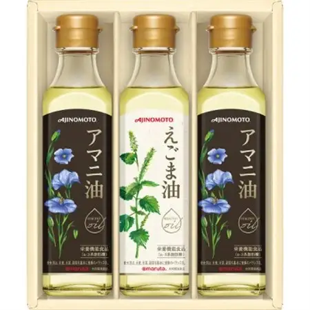 【お中元】味の素　えごま油180g×1本＆アマニ油180g×2本ギフト　のし付き【1503162】