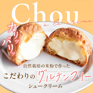 自然栽培 米粉のシュークリーム プレーン8個セット_自然栽培 米粉のシュークリーム プレーン8個セット 〔Dw058〕