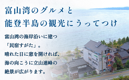 富山の氷見温泉郷 幸慶の湯 民宿すがた 宿泊・食事補助券 4000円 富山県 氷見市 旅行 観光 宿泊 宿泊券 食事券 チケット クーポン 海鮮