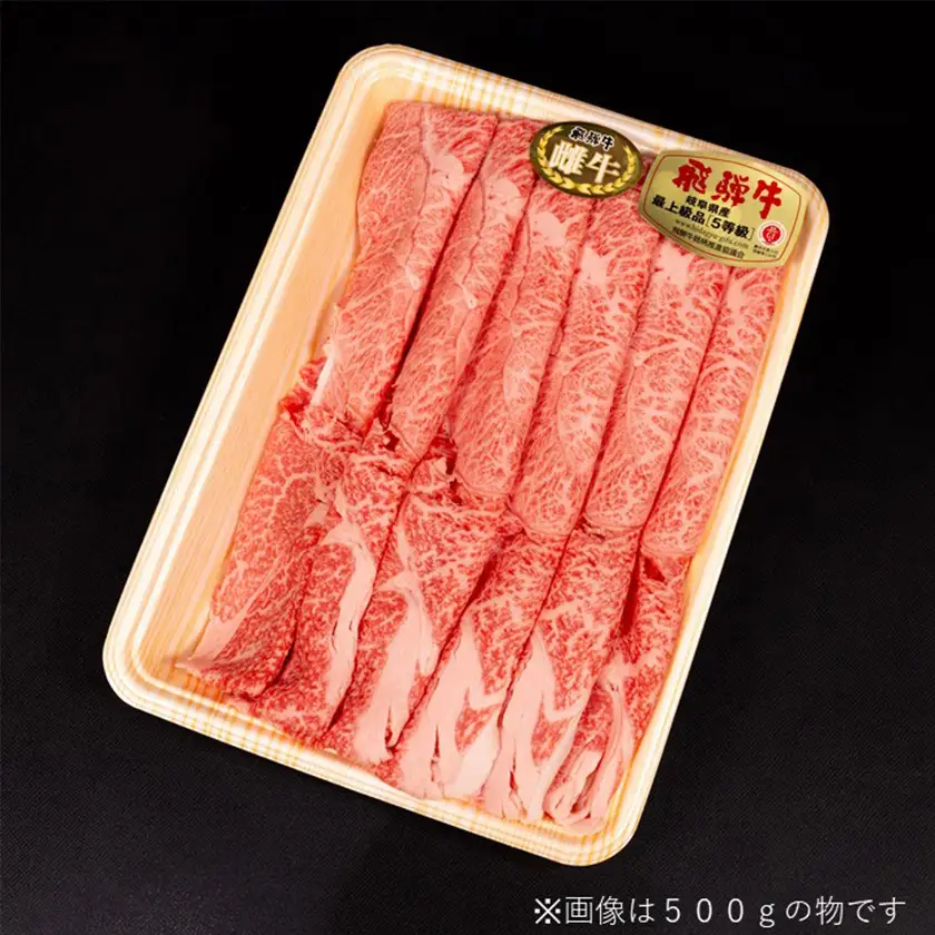 【最飛び雌牛】飛騨牛A5等級モモカタスライス　500g【配送不可地域：離島】【1520155】