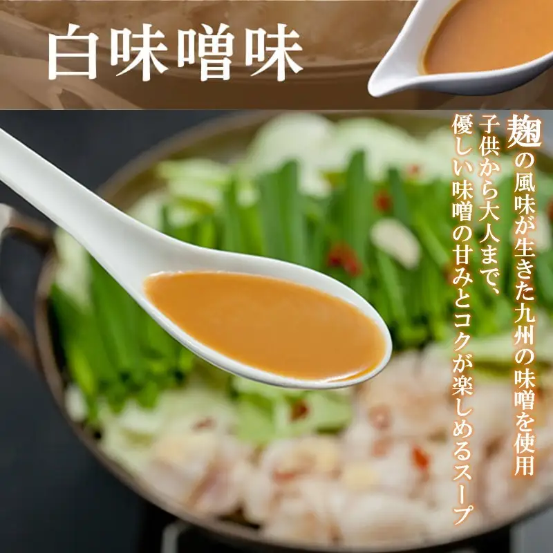 「上田商店」博多もつ鍋セット(白味噌味/3人前)【A6-015】