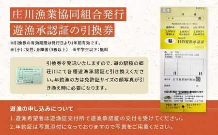 高山市荘川地区 遊漁証・日釣漁券(鮎友釣) 1名分＋(小)1名分 | 釣り 遊漁証 日釣り 荘川 庄川 庄川漁業協同組合 アウトドア 飛騨高山 桜の郷猿丸管理組合 NN013