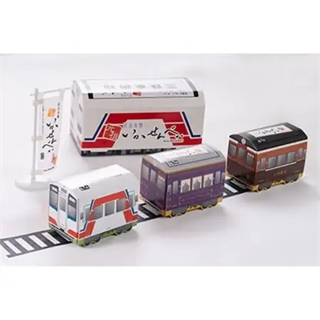 【三陸銘菓】元祖いかせんべい 三鉄車両箱ギフトボックス　〔2枚入×8袋〕×3箱_菓子・スイーツ 煎餅・おかき  せんべい センベイ_【1002531】