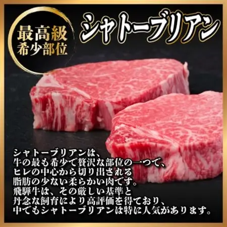 【毎月定期便】飛騨牛 シャトーブリアン 300g(150g×2枚)【冷蔵便】全6回_肉 ステーキ 牛肉 ビーフステーキ  定期便 定期便  _【配送不可地域：離島】【4053249】