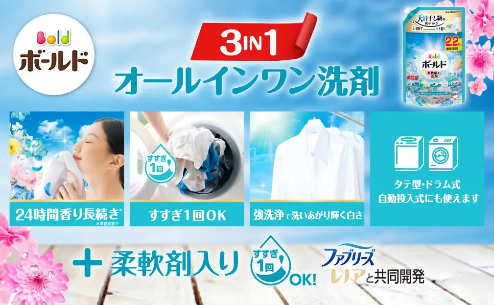 ボールドジェル  爽やかおひさまとフレッシュサボンの香り つめかえ用 ウルトラジャンボサイズ 1580g×6個