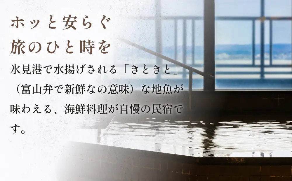 粋な民宿美岬 宿泊補助券 10,000円分 富山県 氷見市 観光 旅行 宿 宿泊券 チケット クーポン 海鮮