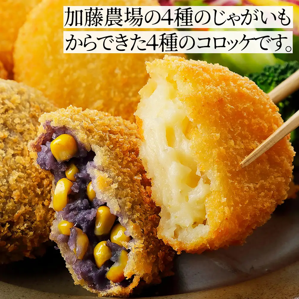 大地のコロッケ 4種セット 60g×20個 インカのめざめ ノーザンルビー 男爵×チーズ シャドークイーン×コーン 国産 コロッケ お惣菜 おかず 冷凍