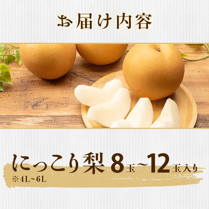 354 にっこり梨 約5kg 8～12玉 4L～6L 梨 なし 先行予約 【2026年 10月上旬ころより順次発送予定】
