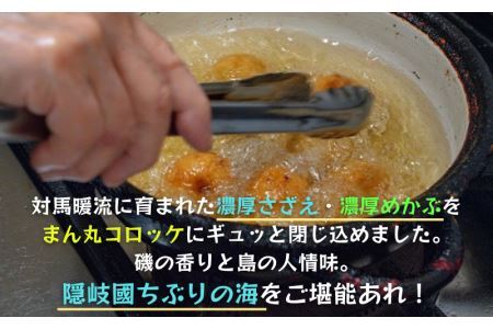 【ちぶり島さざえコロッケ&めかぶコロッケ(6個入り×2袋)】めかぶ サザエ コロッケ ごほうび ごちそう 美味しい パーティー おもてなし 人気 簡単 時短 タイムパフォーマンス 小分け 冷凍 隠岐 知夫里島