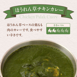 ダルマサーガラ　南インドカレーセットC_カレー 南インドカレー セット インドカレー 2種 各1パック 計 600g レトルト 本場の味 ほうれん草チキンカレー 海老カレー マイルド ダルマサーガラ ハラール認証取得 惣菜 簡単調理 冷凍 お取り寄せ お取り寄せグルメ 福岡県 久留米市 送料無料 〔Ca038〕