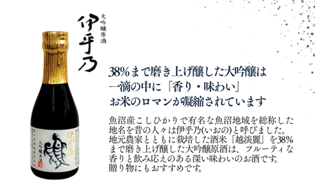 日本酒 伊乎乃(いおの) 大吟醸原酒 180ml×2本 クリアカートン入 高の井酒造