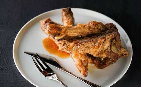 豚スペアリブ煮込み 約800g×1袋 けんじろうのリブ 手作り 冷凍味付き肉[Y0032]