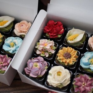DC-006_あんフラワークッキー9個入り　食べられるお花！あんこのお花！　【風呂敷ラッピング】和菓子