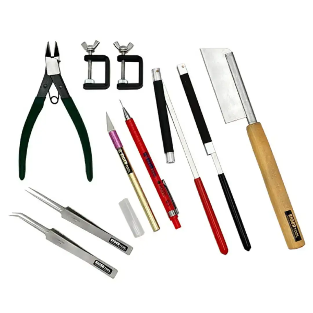 沼ホビー用工具 Aセット アイガーツール 燕三条製 ホビー工具 模型工具 プラモデル 鋸 やすり クランプ ニッパー ピンセット サンドペーパーホルダー EIGERTOOL【092S005】