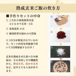 パックご飯 熟成玄米ご飯(酵素玄米) 手作りセット 3合pac×6個 パックごはん | パックご飯 パックごはん 新潟県 弥彦村