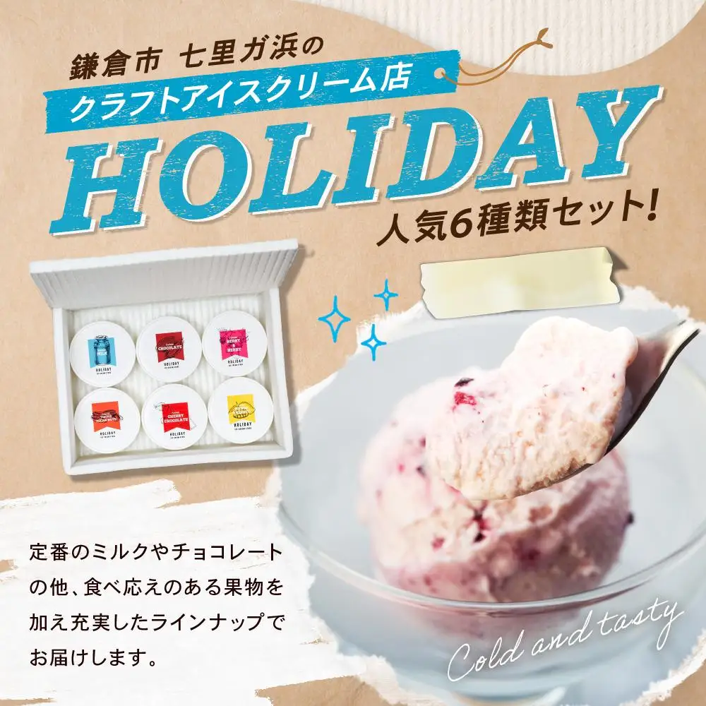 HOLIDAY ICE CREAM STORE CLASSICS　クラフトアイスクリーム 132ml×6個セット
