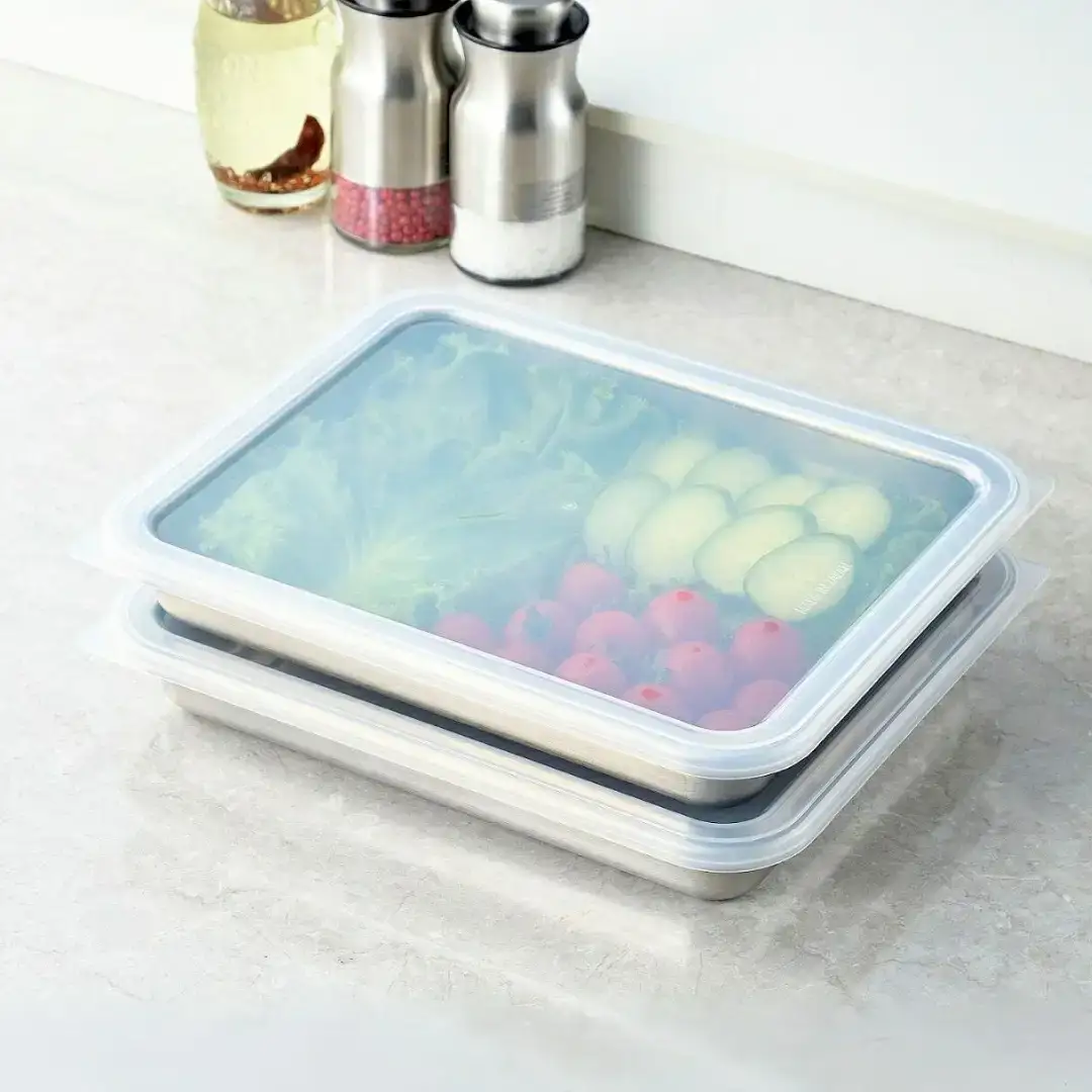 ステンレスバット2枚・蓋2枚 4点セット キッチン用品 キッチングッズ ステンレス製 燕三条製 新生活 一人暮らし【013S101】