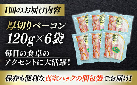 ベーコン【全3回定期便】スライス120g×6個  ベーコン[AGAZ028]