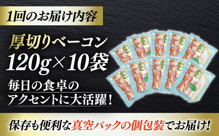 ベーコン【全3回定期便】スライス 120g×10個 ベーコン[AGAZ031]