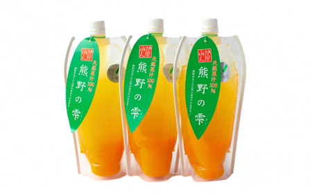 【予約受付】 天然果汁100％ みかんジュース 熊野の雫（不知火）500ml×3 ※2026年4月より発送予定 / ジュース 不知火 しらぬい デコポン 果汁100％ ストレート パウチ入 柑橘 和歌山県 田辺市【hso001】