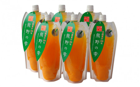 天然果汁100％ みかんジュース 熊野の雫【温州みかん（早生）】500ml×6 / ミカンジュース 早生みかん 温州 生搾り 果汁100％ ストレート パウチ入 柑橘 和歌山県 田辺市【hso006】
