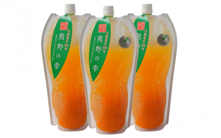 【予約受付】 天然果汁100％ みかんジュース 熊野の雫（不知火）1L×3  ※2026年4月より発送予定 / ジュース 不知火 しらぬい デコポン 1000ml 果汁100％ ストレート パウチ入 柑橘 和歌山県 田辺市【hso009】