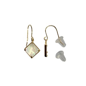 APE5144　K18YG　白シェルピアスB