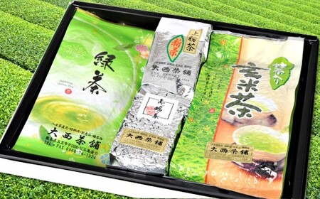 バラエティ 日本茶 セット （ 上煎茶 ・ 抹茶入玄米茶 ・ 上粉茶 ・ 玉緑茶 ） |  上級 送料無料 国産 日本茶 緑茶 玄米 玉緑 粉茶 お茶 深蒸し茶 冷水茶 深むし がぶ飲み 真空パック お客様用 茶葉 ギフト お茶葉 煎茶 プレゼント 熊本県 玉名市