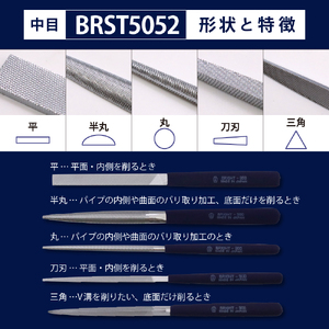 ツボサン ブライト900 組ヤスリ５本組セット中目（BRST5052） ku140-007-r